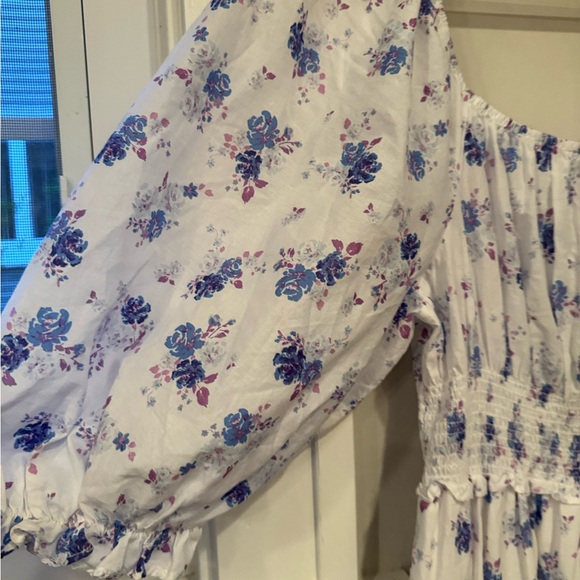 NWT LoveShackFancy x Target Gemma in White Floral Puff-Sleeve Maxi Dress XS - Picture 12 of 16
